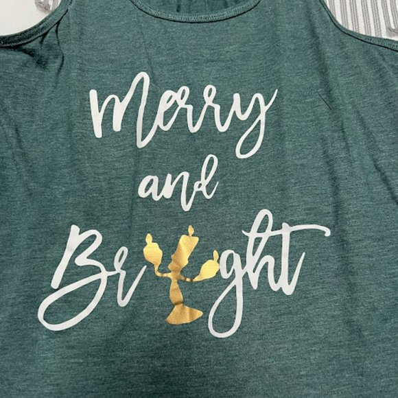 Disney Christmas Beauty and the Beast Women's Tank Top - Picture 3 of 4